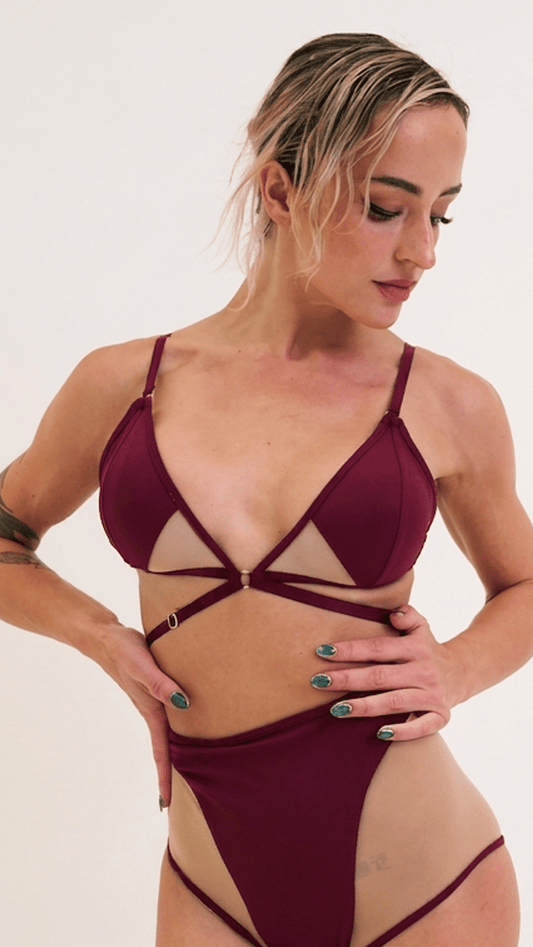 Lola Mesh Bralette Plum