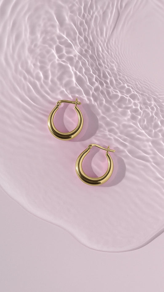 18k Gold Plated Stainless Steel Hoops