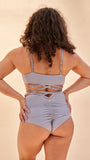 Willow Cross Over High Waist Bottom Grey