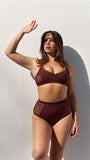 Bellani Bottom - Mesh Panelled High Waist Bottom Recycled Cacao