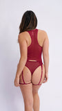 Anna Basque Suspender Wine
