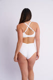 Gigi Top - Mesh Panelled Top Recycled White