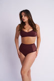 Gigi Top - Mesh Panelled Top Recycled Cacao
