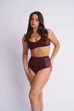 Gigi Top - Mesh Panelled Top Recycled Cacao