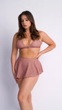 Free Flow High Waist Skort Rose Gold Shimmer