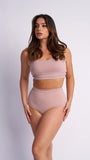 Aerolux Fabric: High Waist Basic Shorts Taupe