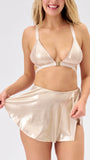 Free Flow High Waist Skort Gold