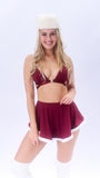 Follow Me Bra - Front Clasp Strappy Triangle Bra Wine