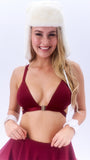 Follow Me Bra - Front Clasp Strappy Triangle Bra Wine