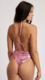 High Waist High Cut Metallic Bottom
