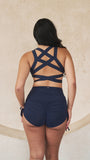 Serena Top - Strappy High Support Sports Bra Navy