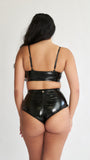 Basic High Waist Bottoms - Black PU
