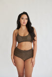 May Scrunch Top in Gold Black Lurex