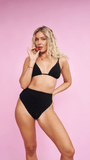 Elara Diamante High Waist Bottoms Black