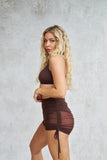 Sienna Mesh drawstring Shorts Chocolate