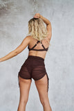 Sienna Mesh Cut Out Bra Chocolate