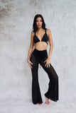 Sienna Mesh Flare Pants Black