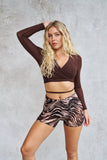 Gianna Mesh High Waist Shorts Zebra