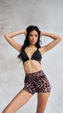 Gianna Mesh High Waist Shorts Leopard