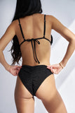 Elara Diamante Low Waist Bottoms Black