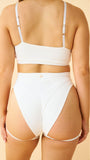 High Cut Garter Shorts White