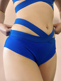 Tara Low Waist - Strappy Scrunch Low Waist Bottoms Cobalt Blue