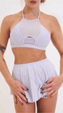 Demi Mesh Diamante Halter Lilac
