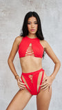 Rhea High Neck Top Red