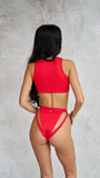 Rhea High Neck Top Red