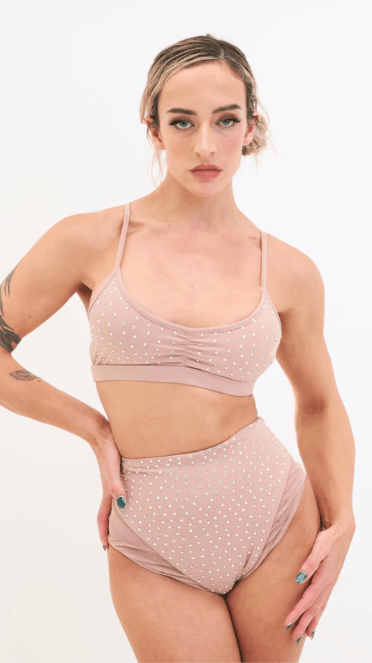 Roxie Diamante Top Taupe