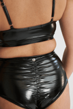 Basic High Waist Bottoms - Black PU