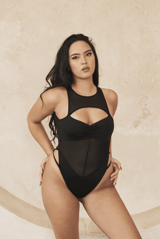 Charlie Mesh Bodysuit Black