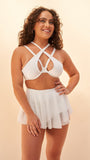 Abbey Bra - Criss Cross Underwire Halter Bra Recycled White