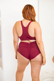 Alexi Top - Criss Cross High Neck Racerback Top Wine