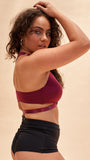 Amber Top - Adjustable Strappy Racerback Moulded Top Recycled Burgundy