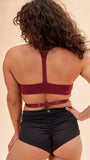 Amber Top - Adjustable Strappy Racerback Moulded Top Recycled Burgundy