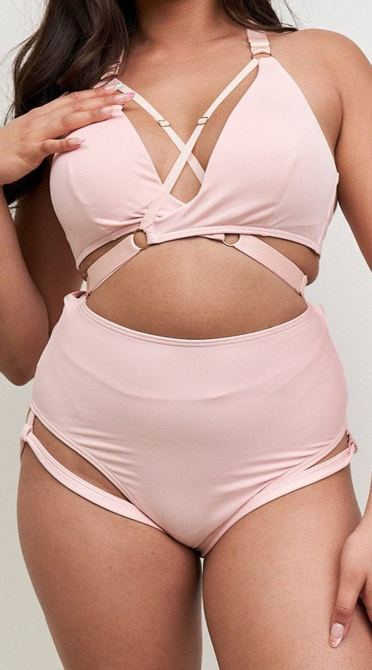 Blaire Bottom - Adjustable Garter High Waist Bottom Recycled Blush