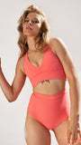 Courtney Top - V Neck Cut Out Top Recycled Watermelon