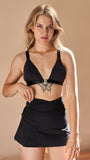 Dakota Tennis Skirt - A Line High Waist SkIrt Recycled Black