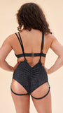 Lily Bra - Strappy Criss Cross Triangle Bra Crystal Black