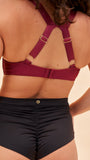 Scarlett Bra - Strappy Balconette Bra Recycled Burgundy