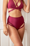 Blaire Bottom - Adjustable Garter High Waist Bottom Recycled Burgundy