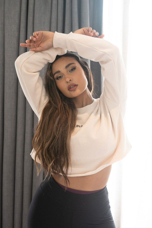 Crop Sweat Shirt - 100% Cotton Biodegradable Sand