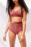Lana Top - V-Neck Velvet Sports Bra Dusty Rose