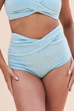 Paris High Waist - Cross Over High Waist Bottoms Crystal Blue