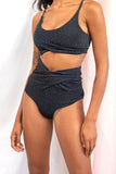 Paris High Waist - Cross Over High Waist Bottoms Midnight Shine