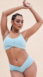 Paris Low Waist - Cross Over Low Waist Bottoms Crystal Blue