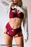 Scarlett Bra - Strappy Balconette Bra Recycled Burgundy
