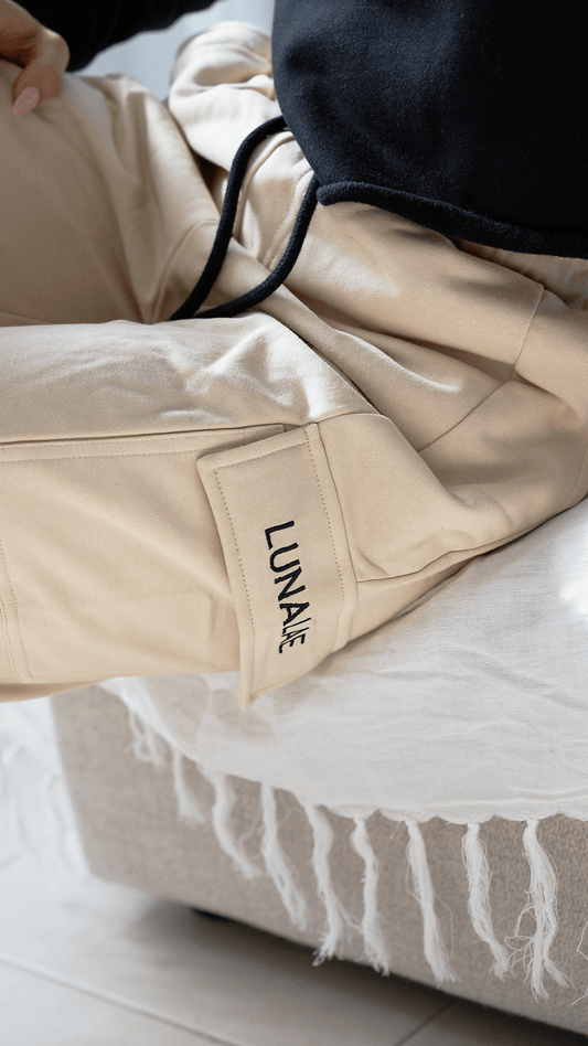 Sweat Pants - Cargo Track Pants Sand