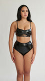 Basic High Waist Bottoms - Black PU